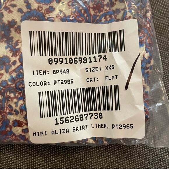 J CREW Tiered Mini Skirt in Floral Bouquet Linen in Sail Blue Purple Sz XXS NEW - Picture 3 of 5